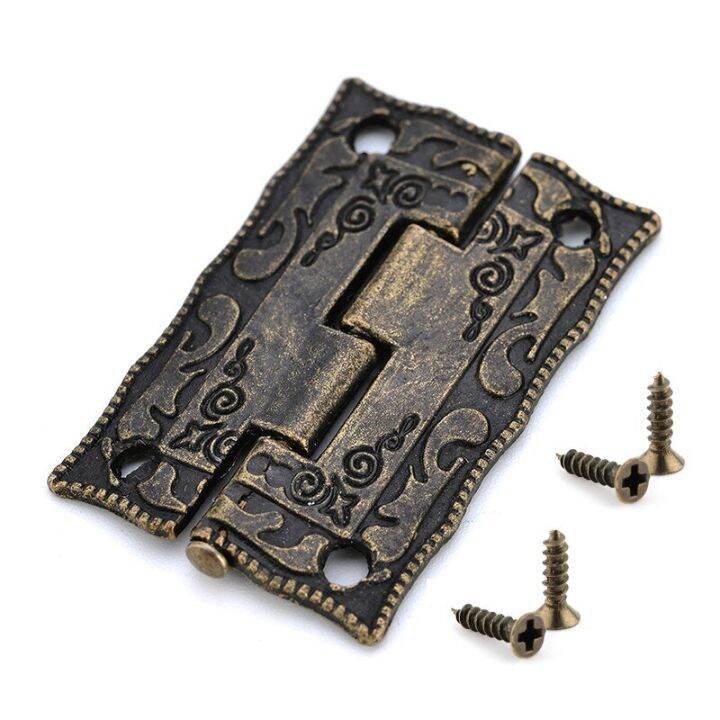 10pcs-antique-bronze-hinges-cabinet-door-drawer-decoration-vintage-hinge-for-jewelry-wooden-box-furniture-hardware-accessories