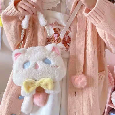 【Ewyn】กระเป๋าถือ กระเป๋าสะพายข้าง กระเป๋าผ้ากํามะหยี่ ตุ๊กตาน่ารัก รูปแบบตุ๊กตาการ์ตูนน่ารัก สไตล์ JK Lolita