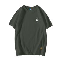 เสื้อยืดฮิตคอกลมแขนสั้นใส่ได้ทั้งหญิงและชายลาย การ์ตุน NY185 mlb Yankees T-Shirt