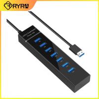 RYRA USB 3.0 Extender Set Splitter แท่นวางมือถือสายพ่วง Type-C ด็อกต่อขยาย1 In 7ฮับ Deconcentrator USB Extender