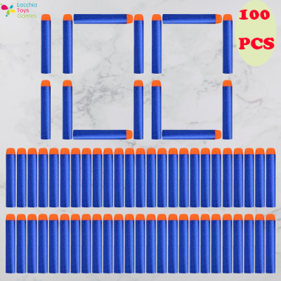 LT ลูกดอกโฟม กระสุนโฟม สำหรับปืนของเล่นเด็ก 100ชิ้น สำหรับ NERF ลูก Soft Hollow Hole หัว 7.2 ซม.ลูกดอกเติมของเล่นสำหรับ NERF ลูกปืนของเล่น Xmas เด็กเด็กของขวัญ1【cod】