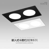 [COD] double-headed downlight rectangular embedded spotlight bold 15x15 grid ceiling special