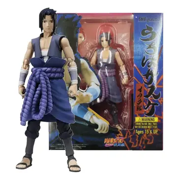 Original Bandai SHF Naruto Uchiha Sasuke Anime Figura Brinquedos