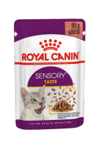 Royal Canin อาหารแมวโตช่างเลือก กระตุ้นการกินด้วยรสชาติเฉพาะ ชนิดเปียก (SENSORY™ TASTE Chunks in gravy) 85g x 12 ซอง