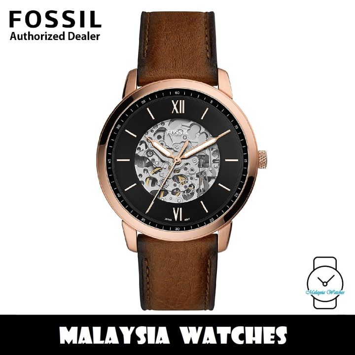 OFFICIAL WARRANTY) Fossil Men's ME3195 Neutra Automatic Stainless Steel  Case Brown Leather Strap Watch (2 Years Fossil Warranty) | Lazada
