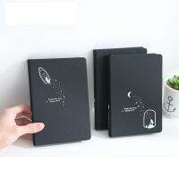 [Hagoya Stationery Stor] New Memorial Notepad Blank Black Cardboard Inner Page Diary Book DIY Black Notebook HAOYA Stationery Store Simplicity Kawaii Art