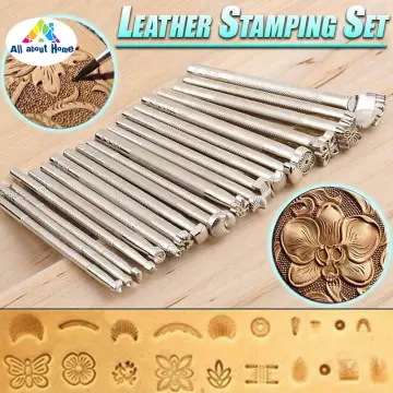 Leather Stamping Tools Set Different Shape Pressing Punch Set Leather Craft  Tool for DIY Beginners and Professionals Leathercraft Supplies Carving Leather  Tools 