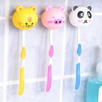 ▦ Suction Cup Toothbrush Holder Bathroom Accessories Set Tool Wall Suction Holder Animal Cute Cartoon Animals