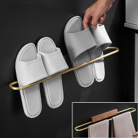 Non Perforated Bathroom Slipper Rack Shower Room Slipper Drain Rack Toilet Towel Rack Door Back Wall Hanging Shoe Rack