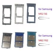 CW Phone Sim SD Card Tray For Galaxy M52 5G M62 F62 Original New SIM Slot
