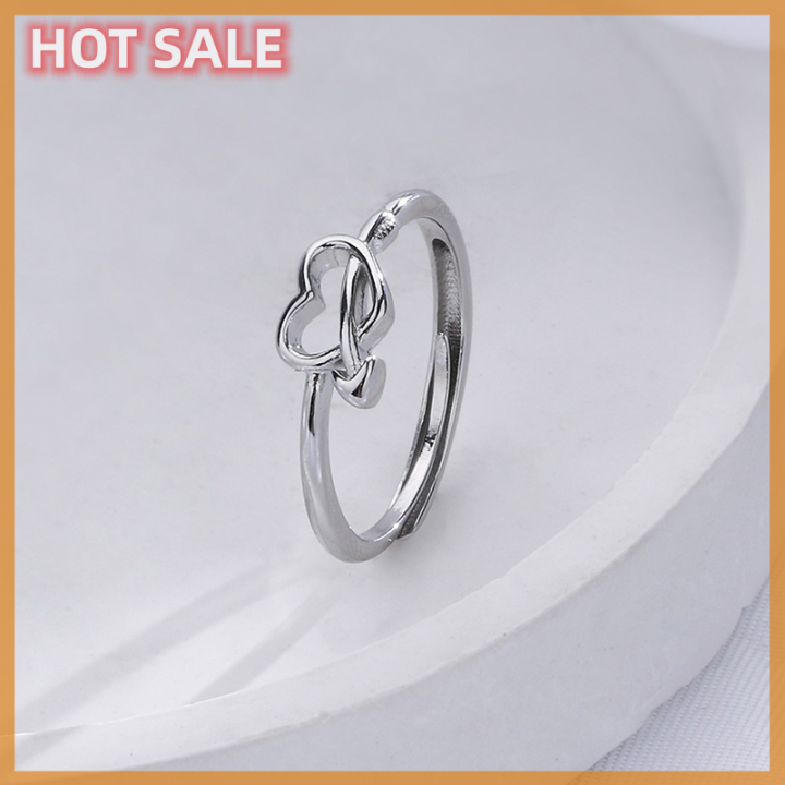 ลูกศรแหวนนิ้วมือรัก-zhonghua1สีเงินสุดโรแมนติกสำหรับผู้หญิงฟรีไซส์หัวใจสวยหรูเครื่องประดับงานแต่งงานเพชร
