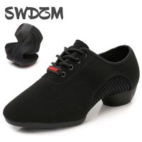 SWDZM Women Latin Dance Shoes Black Modern Men Ballroom Salsa Dancing Shoes Boys Jazz Soft Outsole Tango Dance Sneakers Outdoor