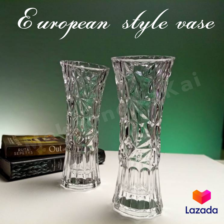 แจกันแก้วสไตล์ยุโรป-european-style-แจกันดอกไม้-แจกันแก้วอย่างหนา-ของแต่งบ้าน