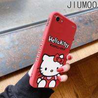 JIUMOO สำหรับ Vivo Y67 Y72 5G Y81 Y81i Y83 Y85 Y91 Y95กรณีการ์ตูนน่ารัก HelloKitty Cat Square Edge รูปแบบ Liquid Original Full กลับกล้องกันกระแทกกรณีป้องกันกรณีโทรศัพท์