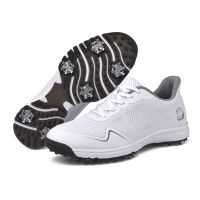 ☁✟♘ Men Women Spikes Golf Shoes Professional Sports Golf Sneakers Couples Training Shoes Breathable Walking Jogging Shoes Golf Wears