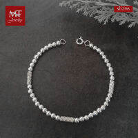 MT สร้อยข้อมือเงินแท้ บอลกลม สลับ ปล้องเกลียว ข้อมือ 18 ซม. Solid 925 Sterling Silver Bracelet (sb296) MT Jewelry มณีธารา