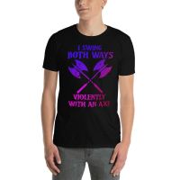 Comfortable I Swing Both Ways Violently With An Axe Lesbian Pride Labrys Flag Lgbt Tshirt  TAFF