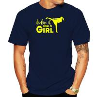 Kickin It Like A Girl T-Shirt Boxing Karate Muay Thai Taekwondo Short-Sleeved Tee Shirt