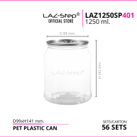 LAZ-Step กระป๋องพลาสติก PET กระป๋องฝาดึง ขนาด1250 ml. LAZ1250SP401 บรรจุลังละ 56 ชุด ต้องปิดด้วยเครื่องปิดฝากระป๋อง