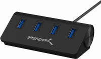 SABRENT Premium 4 Port Black Aluminum USB 3.0 Hub (30" Cable) for iMac, MacBook, MacBook Pro, MacBook Air, Mac Mini, or Any PC [Black] (HB-MC3B)