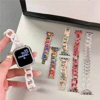 ❀℡⊙ Resin bracelet for apple watch 6 band 44mm iwatch 42mm Series 5 4 3 2 SE strap Wrist Accessories loop 40mm Watchband Replacement