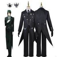 Ellen Black Butler Sebastian Michaelis คอสเพลย์เสื้อโค้ท เสื้อกั๊ก กางเกงขายาว ชุดเครื่องแต่งกาย ชุดเครื่องแบบ ฮาโลวีน