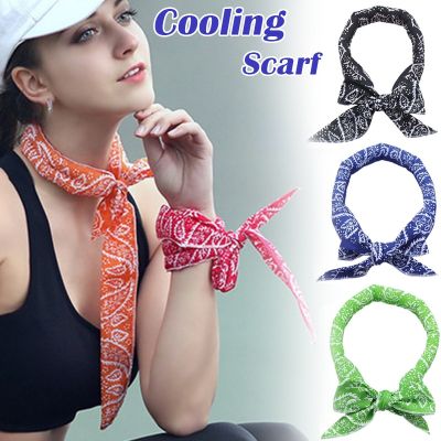Summer Scarf Neck Cooler Bandana Summer Body Ice Cooling Wrap Tie Refreshing Scarf Headband Multifunction Wrist Towels Headband Towels