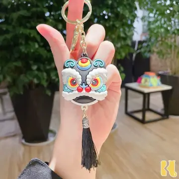 Dance Lion Keychain Chinese Style Lucky Fortune Cute Cartoon Bag