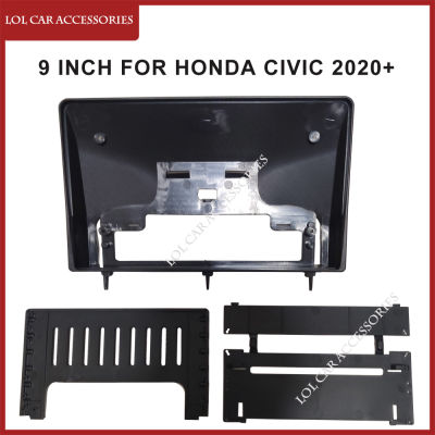 LCA 9นิ้วสำหรับ Honda CIVIC 2020 + วิทยุติดรถยนต์แอนดรอยด์เครื่องเล่น MP5กรอบ2 Din เฮดยูนิตฝาครอบผนังบุเครื่องสเตอริโอ