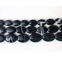 Free Shipping Natural Flat Oval black agate22X30MM natural stone beads 15inches DIY for Making creative Jewelry Beads