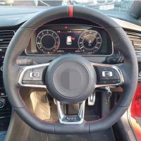 DIY Car Steering Wheel Cover Black Artificial Leather For Volkswagen VW Golf 7 GTI Golf R MK7 VW Polo GTI Scirocco 2015 2016