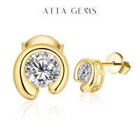 Attagems 925 Sterling Silver Stud Earrings Women 0.5ct Moissanite Diamond Round Cut Fire Gemstone Wedding Fine JewelryTH