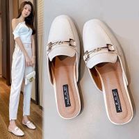 ✳♨▬ 35-43 Size Baotou Half Slippers Women Infrared Wear Muller Sandals Trendy 41 Plus Womens Shoes 42 FWU3