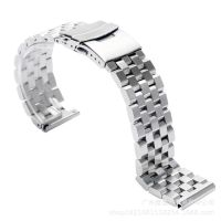 ❀❀ Cross-border new hot 20 22 24MM stainless steel solid five-bead silver tank chain watch strap wholesale