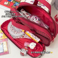 Hellokitty กล่องดินสอความจุขนาดใหญ่นักเรียนกระเป๋าเครื่องเขียนกระเป๋าแต่งหน้ากล่องดินสอ