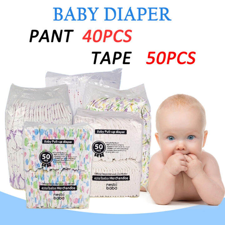 50pcs Korean diapers pants style Baby diapers tape disposable | Lazada PH