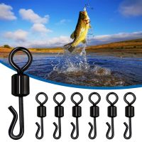 25/50/100 pcs Bearing Swivel Fishing Connector Q-Shaped Quick Change Swivels For Carp Fishing Terminal Tackle Accessories Accessories