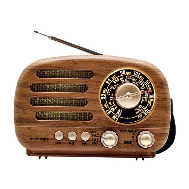 Radio Portable Vintage Radio Retro Bluetooth Speaker, FM/AM/SW Old