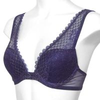 Annebra บราเสริมทรง ตะขอหลัง มีโครง เสริมฟองน้ำ Push up Mold bra Bloom Up รุ่น AB1-566 สีพีช , สีม่วง