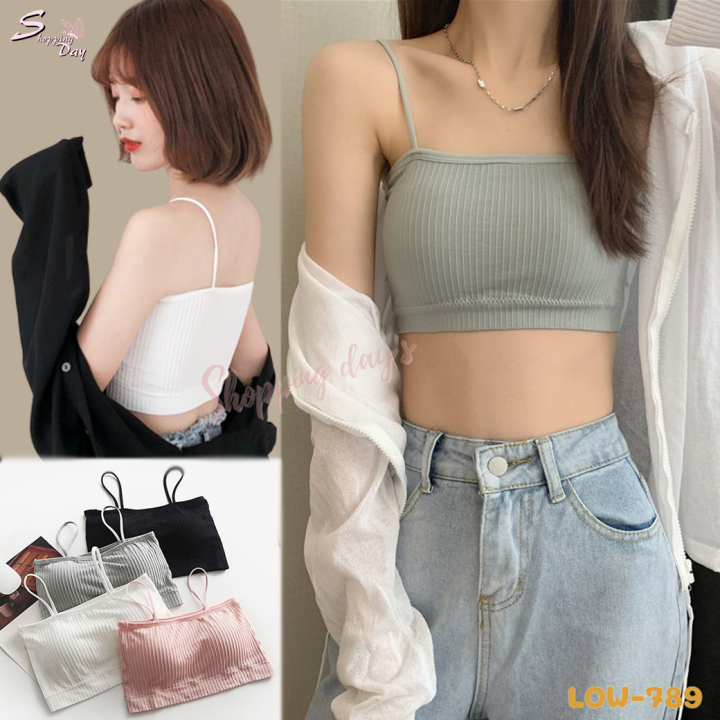 พร้อมส่ง-low-789-สปอร์ตบราสายเดี่ยวคอตตอน-สายเดี่ยวไร้โครง