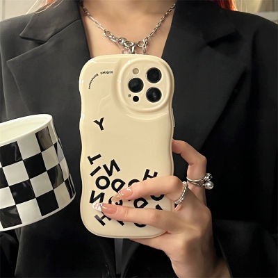 Doodle Love Holder กรณีโทรศัพท์สำหรับ iPhone12 เคส Wave Edge Hovers สำหรับ iPhone11ProMax กรณีโทรศัพท์มือถือภาษาอังกฤษที่เรียบง่ายสำหรับ iPhone13