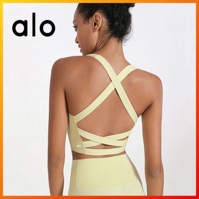 ALO Yoga Summer Fashion Womens Yoga Underwear Five-color Double Cross Shockproof Sexy Sports Bra Fitness Running Shaping