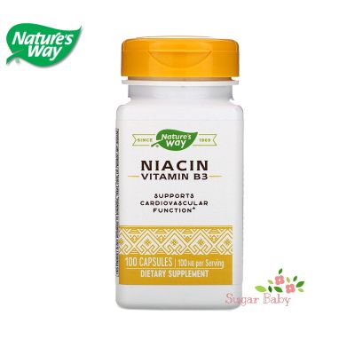 Natures Way Niacin Vitamin B3 100 mg 100 Capsules ไนอะซิน (วิตามินบี 3) 100 แคปซูล