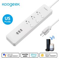 【100%-New】 Aflatoon Electronics Koogeek Wifi Smart Outlet ควบคุม3-Outlet Power Strip การควบคุมด้วยเสียงสำหรับ HomeKit Alexa Google Assistant Plug