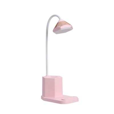 LED Rechargeable Touch Dimmable Pen Container Table Lamp Foldable Desk Lamp Reading Eye Protection Desk Lamp for Home Reading Working 3-Level White
