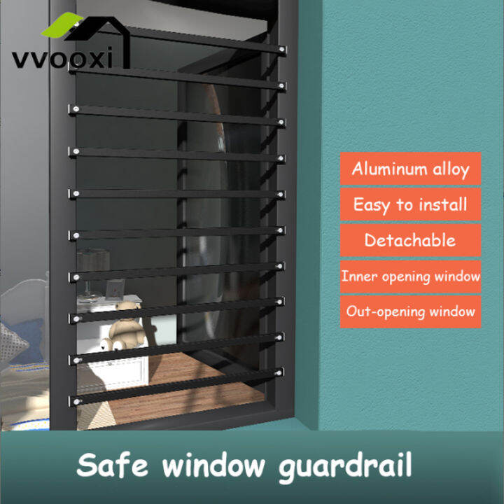 Window Safety Rails, Drillfree Window Guardrails Antitheft Window