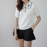 ⊱⊱Zee knit top เพียง 490.- เสื้อทอเนื้อนุ่มดีมากๆ สีขาวไม่บาง ดีเทลกุ๊นขอบที่คอ แขนและปลายเสื้อ ใส่แล้วดูเก๋