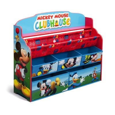 Delta Children Disney Mickey Mouse Deluxe Book & Toy Organizer (แบบใหม่ล่าสุด) ชั้นเก็บของ ชั้นวางหนังสือ ไซส์ใหญ่