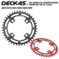 DECKAS 94 + 96 BCD ซี่ล้อจักรยานกลม40T/42T/44T/46T/48T/50T เม็ดมะยมจักรยานเสือภูเขา MTB สำหรับ M4000 M4050 GX NX X1อุปกรณ์รถจักรยานข้อเหวี่ยง