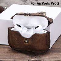 เคสหนังเครซีฮอร์สสำหรับ Airpods Pro 2เฮดเซ็ตบลูทูธไร้สายชาร์จฝาหนังปิดป้องกันแท้สำหรับ Airpods Pro2